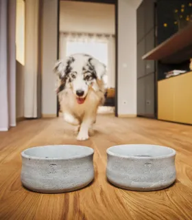 Gamelle design en pierre naturelle chiens chats -  Bella Concept Store Dog