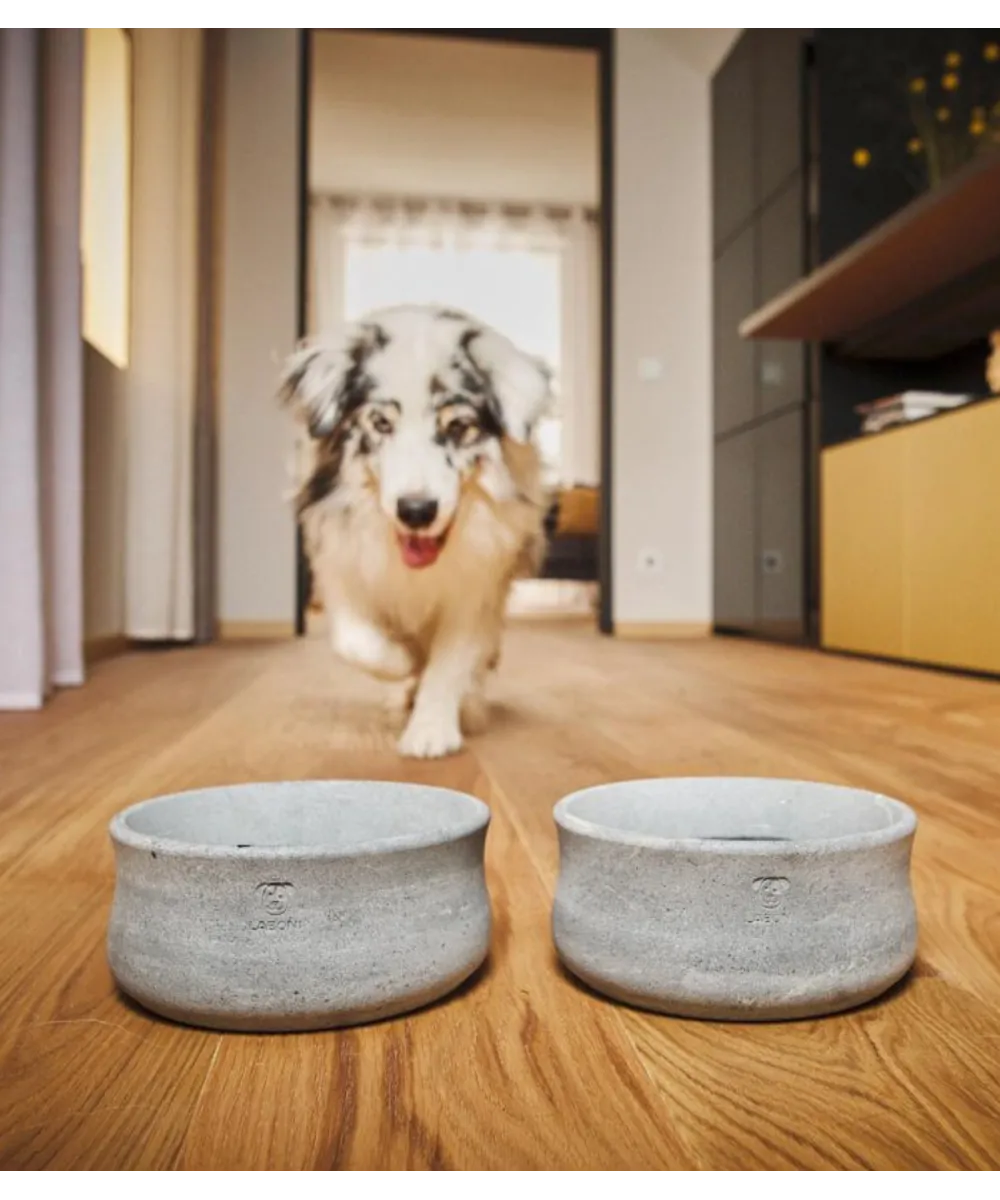 Gamelle design en pierre naturelle chiens chats -  Bella Concept Store Dog