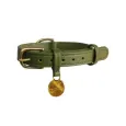 Collier pour Chien en Cuir Kaki - Élégance & Intemporalité