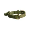 Collier pour Chien en Cuir Kaki - Élégance & Intemporalité