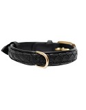 Collier pour Chien Luxe en Cuir Tressé Noir - Élégance Intemporelle