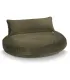 Coussin Luna Lounge Oxford Olive et son dossier sur fond blanc.
