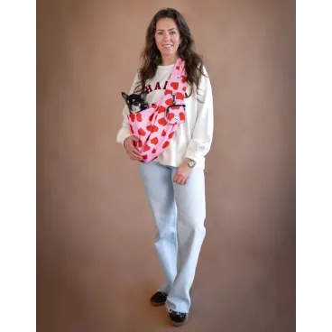 sac bandoulière pour petit chien Amore motif coeur - transport élégant et confortable