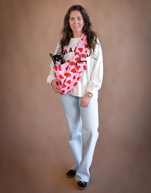 sac bandoulière pour petit chien Amore motif coeur - transport élégant et confortable