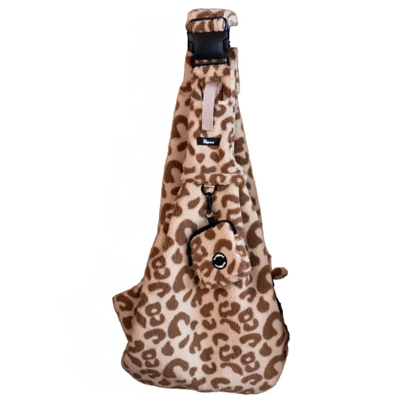 Sac Bandoulière Teddy Leopard pour Chien - Élégance & Douceur - The Dog Label