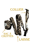 Ensemble Léopard 3 pièces pour Chien – Collier, Laisse & Sac à Crottes - The Dog Label