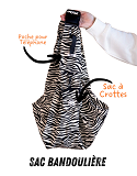 Sac bandoulière pour chien zèbre chic - Liberté, confort & style