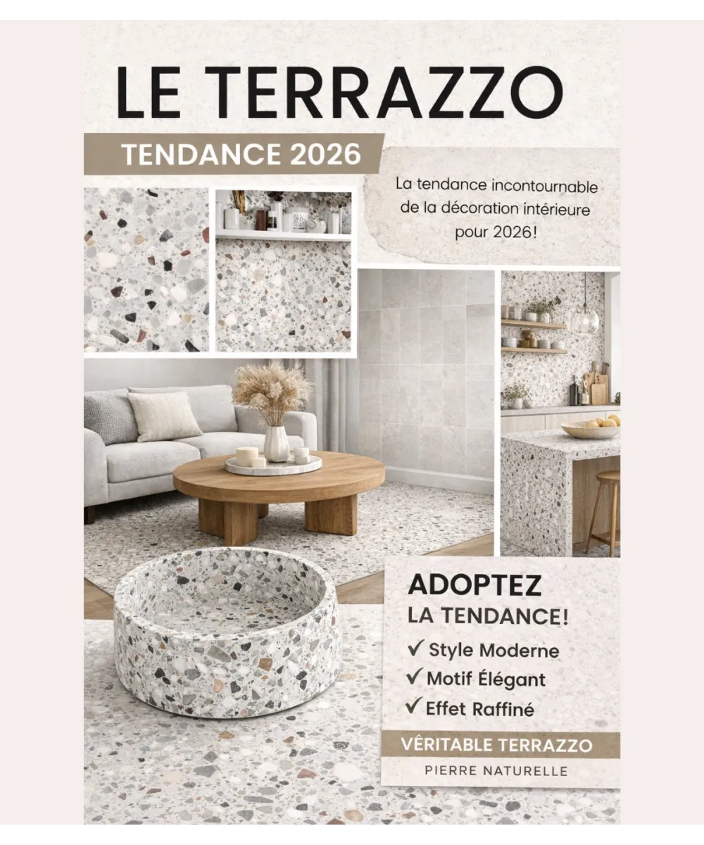 Présentation de la collection de gamelles en pierre naturelle Terrazzo