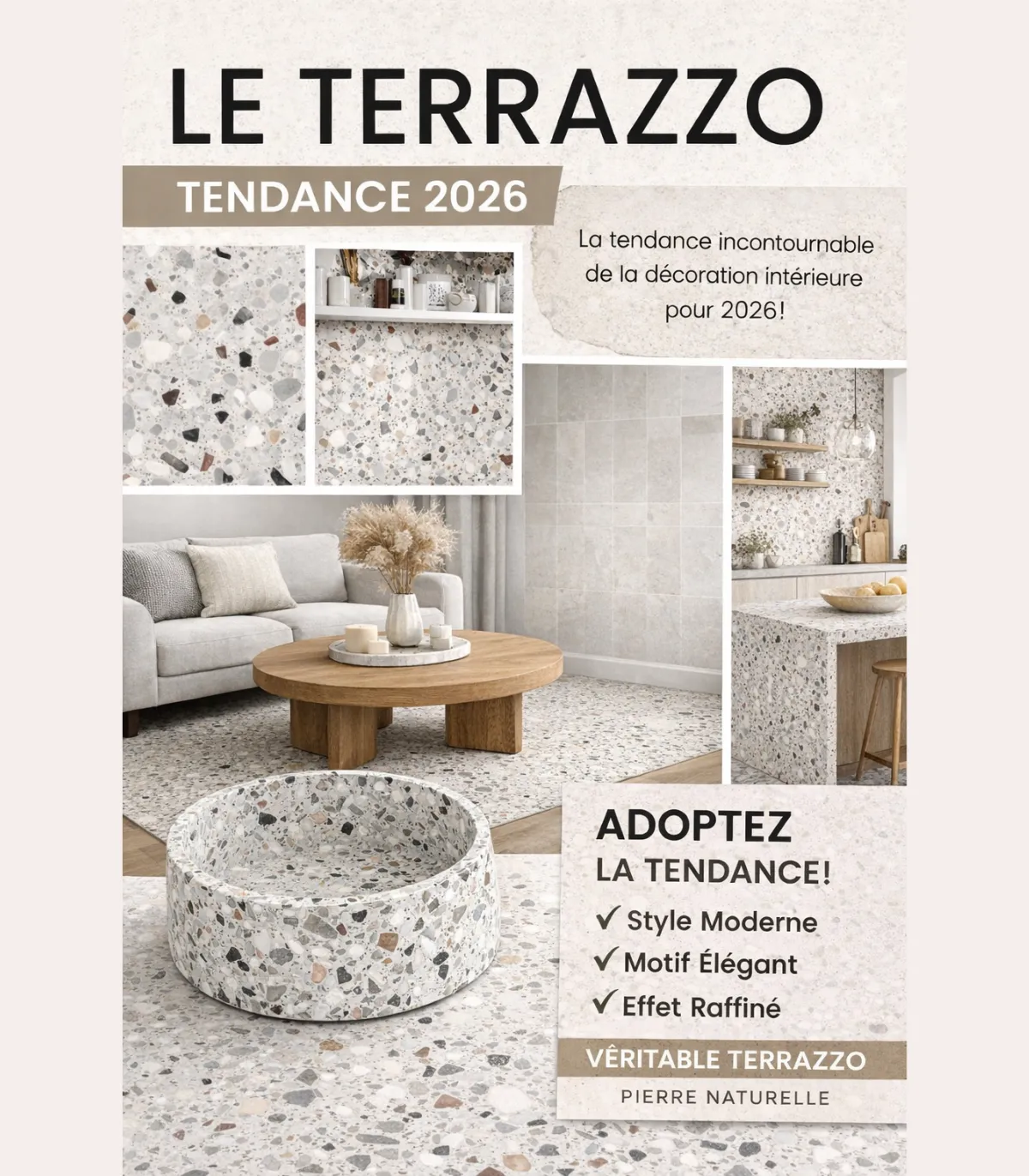 Présentation de la collection de gamelles en pierre naturelle Terrazzo