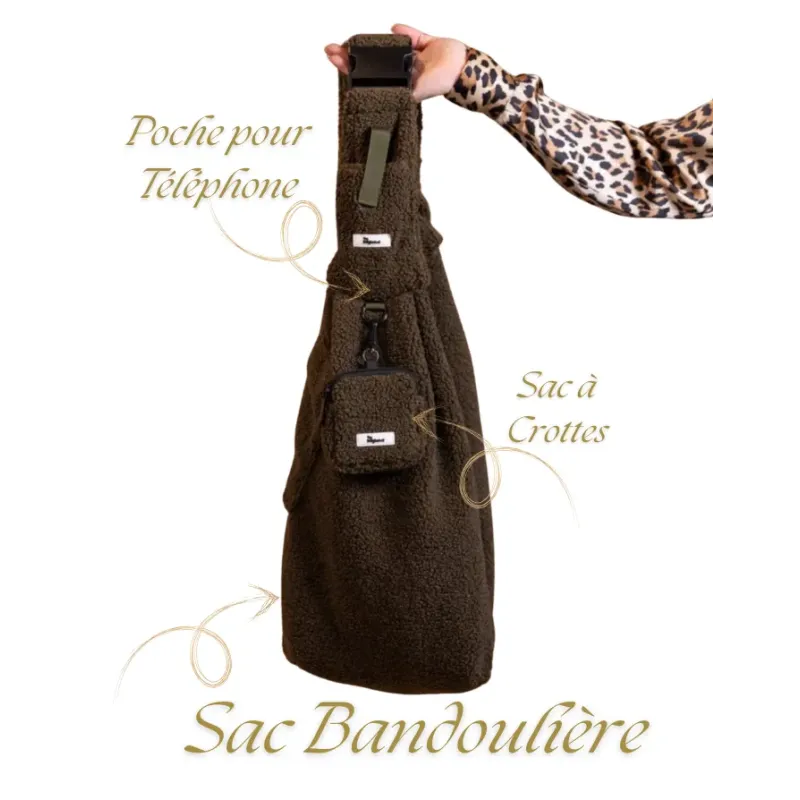 Sac bandoulière Teddy Kaki pour Chien – Confort, chaleur & liberté