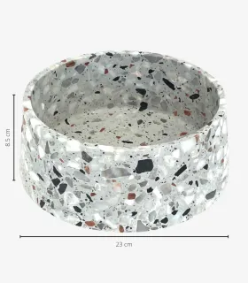 Gamelle Terrazzo vide vue de trois quarts sur fond blanc