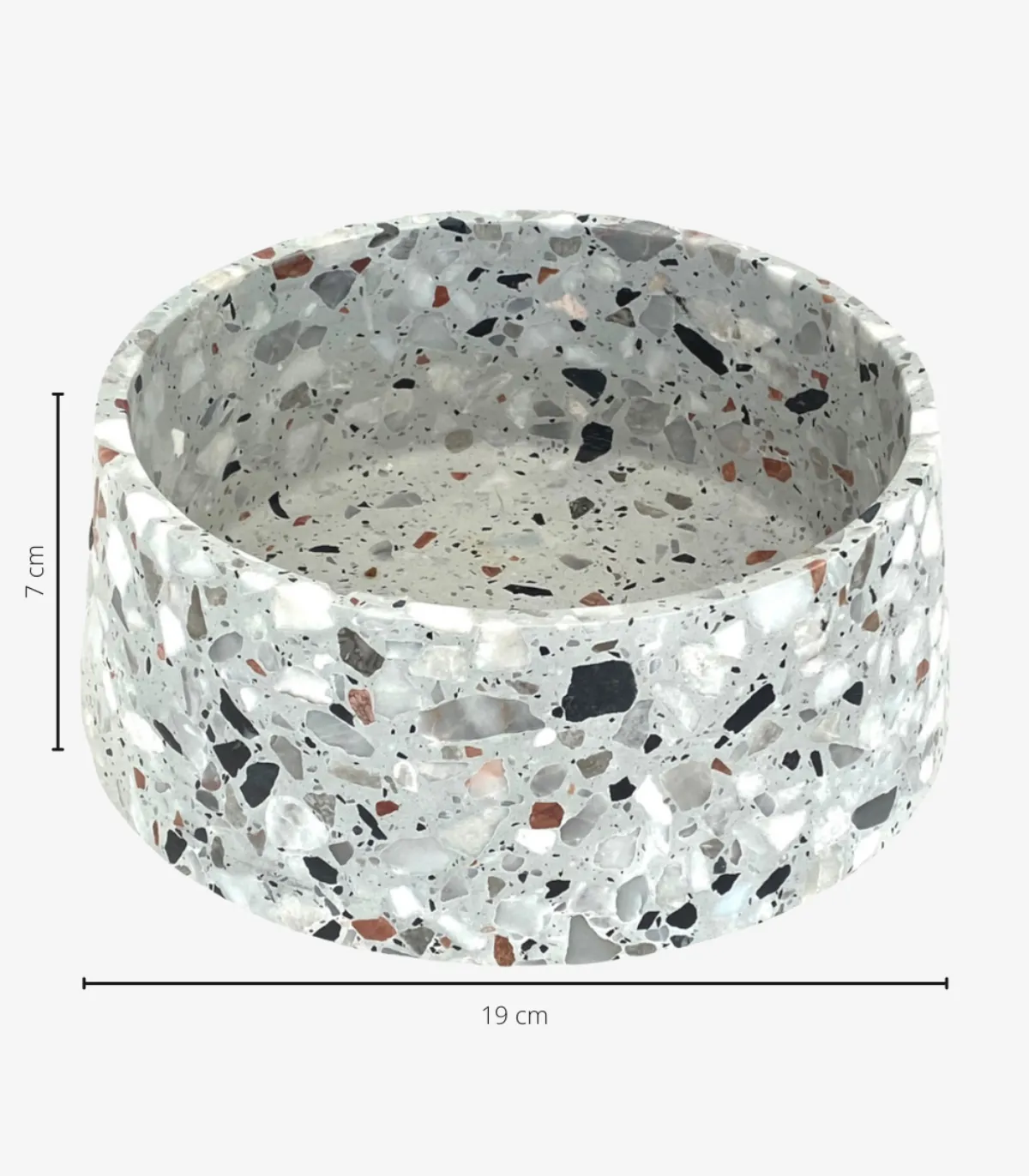 Gamelle Terrazzo vue de face sur fond blanc