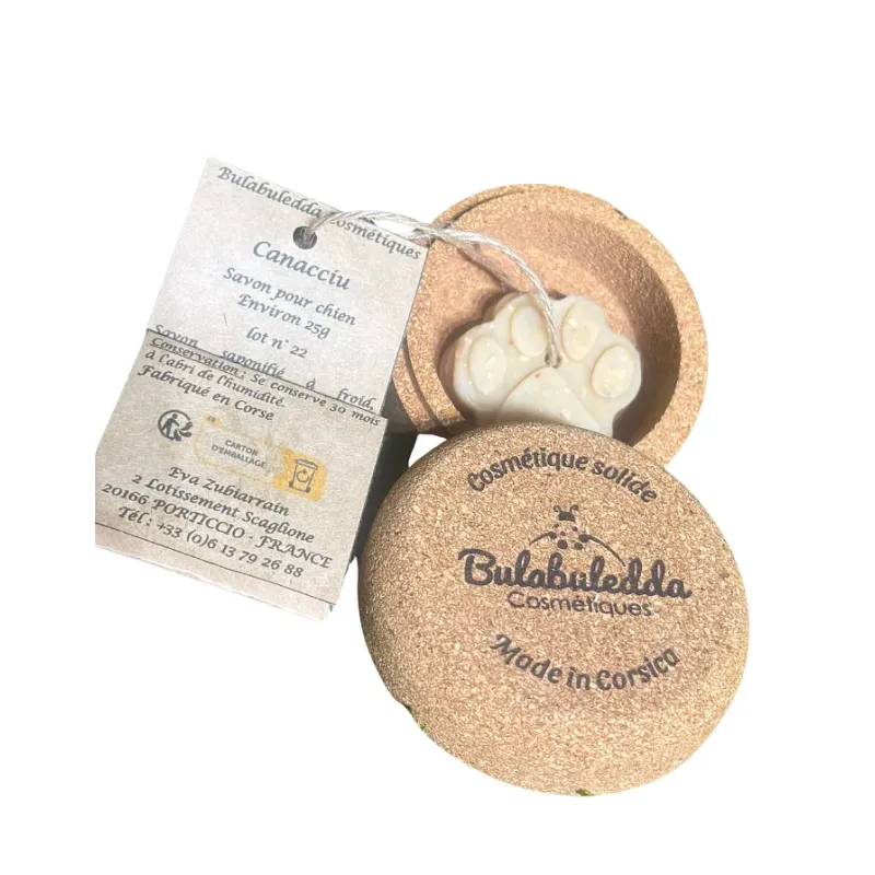 Coffret Canacciu pour Chien – Savon Naturel & Boîte en Liège – Édition Bulabuledda x Bella