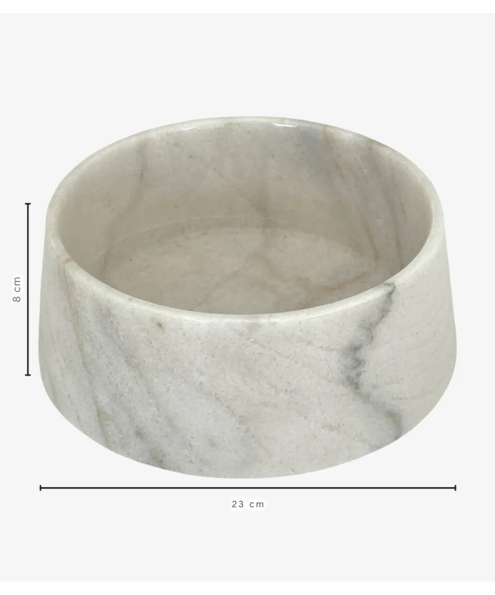 Dimensions de la gamelle en marbre de Carrare pour chien et chat.