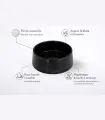 Dimensions de la gamelle en marbre noir pour chien et chat.