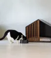 Dimensions de la gamelle en marbre noir pour chien et chat.
