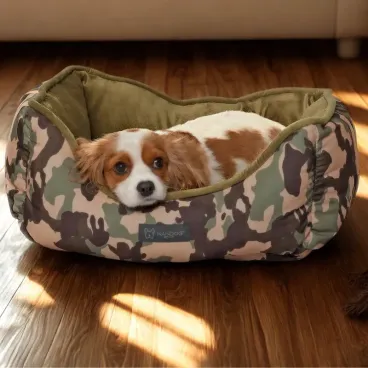 Panier design camouflage pour chien petit et moyen gabarit