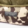 Panier pour chien camouflage & Velours kaki réversible