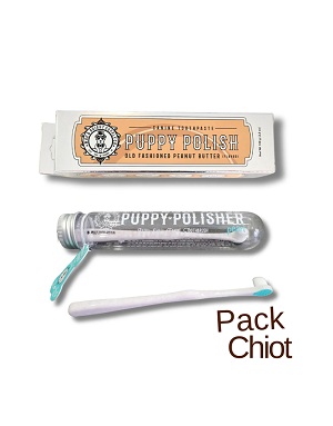 Dentifrice et brosse à dents pour chiot - Soin dentaire canin