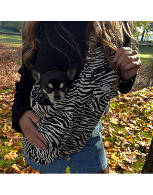 sac bandoulière pour chien zèbre - transport facile
