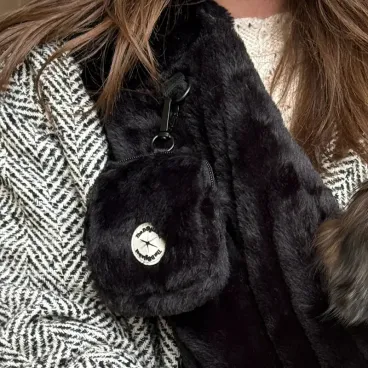 Sac de transport pour chien - Noir duveteux