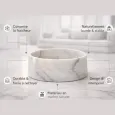 Gamelle pour chien marbre de carrare véritable - Élégance Italienne Unique