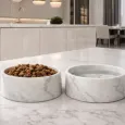 Gamelle pour chien marbre de carrare véritable - Élégance Italienne Unique