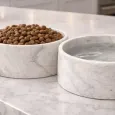 Gamelle pour chien marbre de carrare véritable - Élégance Italienne Unique
