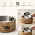 Gamelle en bambou & Inox amovible pour Chien - Doggy bowl