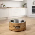 Gamelle en bambou & Inox amovible pour Chien - Doggy bowl