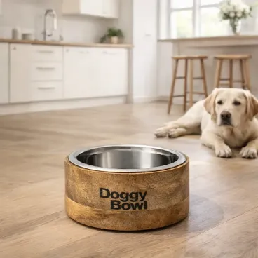Gamelle bambou Doggy bowl avec eau pour chien et chat