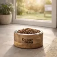 Gamelle en bambou & Inox amovible pour Chien - Doggy bowl