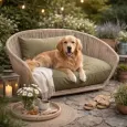 Panier design pour chien Vogue Oxford olive - LABONI