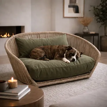 Panier pour chien mobilier design fibres naturelles