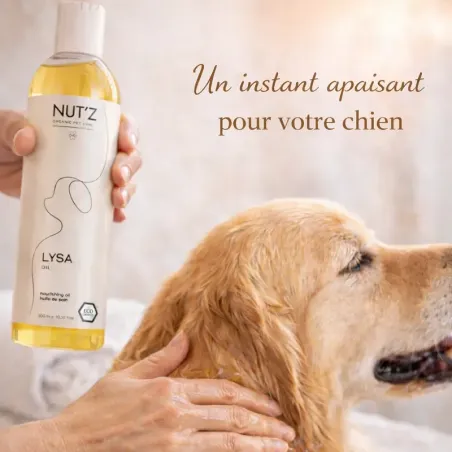 Huile de soin et de massage apaisante pour chien - Nut'z by Lysa