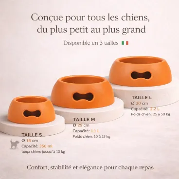 gamelle-chien-ergonomique-orange-confort-repas