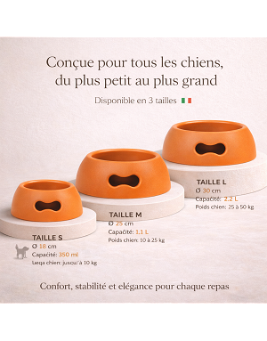 gamelle-chien-ergonomique-orange-confort-repas
