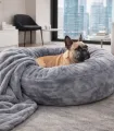 Couchage pour chien Donuts – détail du tissu.