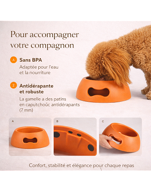 gamelle-chien-haut-de-gamme-orange-design-minimaliste