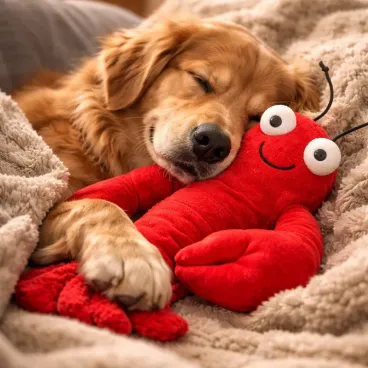 Peluche homard pour chien - Doudou qui rassure & occupe