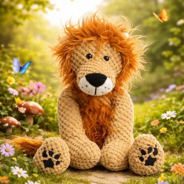 Peluche Lion Chien Fabdog – Jouet Doux Couineur & Réconfort