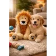Peluche lion pour chien - Jouet couineur & réconfort - Fabdog