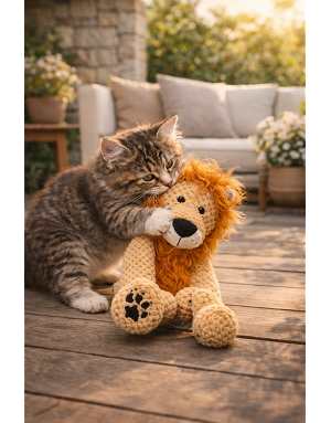 peluche-lion-chien-chat-doudou-apaisant-fabdog