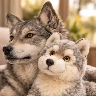 peluche-chien-chat-sensible-reconfort-loup