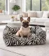 Panier cocon zèbre design pour chien - Confort orthopédique