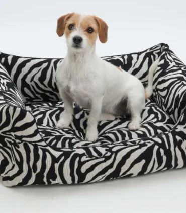 Panier cocon zèbre design pour chien - Confort orthopédique