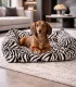 Panier cocon zèbre design pour chien - Confort orthopédique