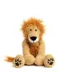 Peluche lion pour chien en tricot gaufré, crinière et queue orange, vue de face sur fond blanc