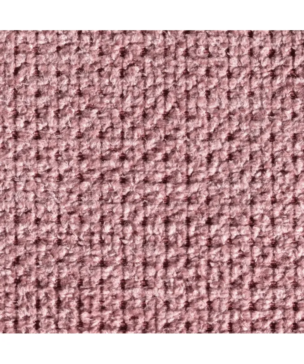 Gros plan sur le tissu d'ameublement rose texturé du lit pour chien design Tudor, Bella Concept Store Dog