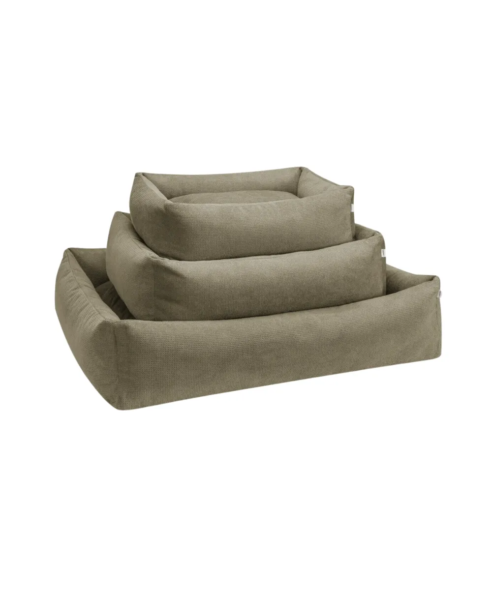 Panier pour chien orthopédique vert olive Tudor disponible en trois tailles, Bella Concept Store Dog